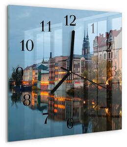 Skleněné hodiny na stěnu Staré město zskc-30x30-00175068