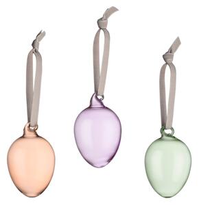 Iittala Skleněné ozdoby vajíčka, jarní barvy / 3ks