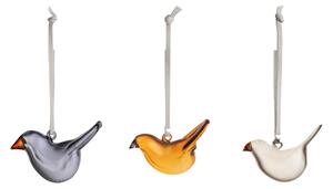 Iittala Skleněné ozdoby ptáčci Oiva Toikka, mix / 3ks