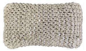Béžovo-stříbrný polštář s velkými oky Kian Rope - 30*50 cm - Mars & More