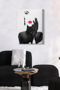 ASIR Obraz na plátně ŽENA S ČERNOU RUKAVIČKOU 50 x 70 cm