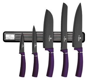 BERLINGERHAUS Sada nožů s magnetickým držákem 6 ks Purple Metallic Line