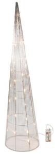 Hit Dekorace vánoční kužel 30 LED 80 cm stříbrná čas. 2xA