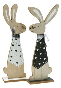 Arpex Dekorace dřevěná zajíc Glamour 11x33 cm