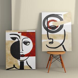 ASIR Set obrazů na plátně 2 ks ( 50 x 70 cm) Abstraktní obličeje