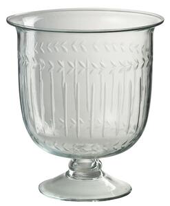 Transparentní skleněná váza na noze Roman glass - Ø 22*25 cm