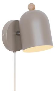Nástěnná lampa Nordlux Gaston - (hnědá) kov, dřevo, ø 11,5 cm