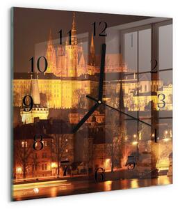 Skleněné hodiny na stěnu Praha zskc-30x30-00175277