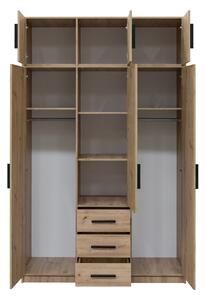 Šatní skříň Kos D3 Barva korpusu: Dub - Artisan, Rozměry: 150 cm, Dveře: Dub-Artisan