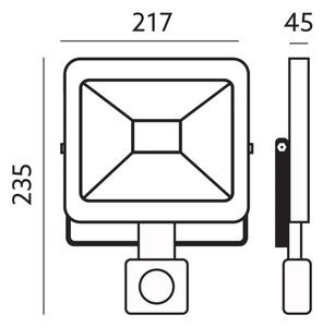 LED Venkovní reflektor se senzorem LED/50W/230V 6500K IP44