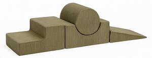 Khaki manšestrové pěnové hřiště 45x170x30 cm Montessori – Meowbaby