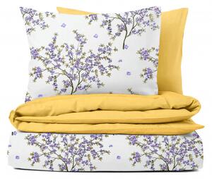 Ervi bavlněné povlečení oboustranné - kvetoucí fialový strom/žluté