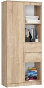 Ak furniture Kancelářská knihovna Rexa dub sonoma