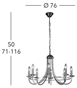 Kolarz 330.88.8C - Křišťálový lustr na řetězu IMPERIAL 8xE14/60W/230V zlatá