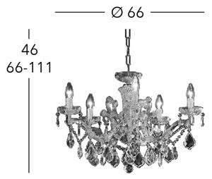 Kolarz 3149.85.3.KoT - Křišťálový lustr MARIA LOUISE 5xE14/40W/230V 24K zlato