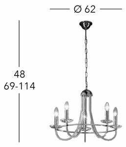 Kolarz 330.85.8C - Křišťálový lustr na řetězu IMPERIAL 5xE14/60W/230V zlatá
