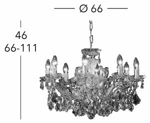 Kolarz 3149.88.3.KoT - Křišťálový lustr MARIA LOUISE 8xE14/40W/230V 24K zlato
