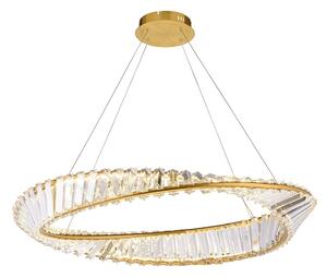 TooLight Křišťálový závěsný LED lustr APP1201-CP 50 cm zlatý/neutrální bílá