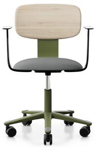 HÅG - Židle TION - dřevěná s čalouněným sedákem a područkami