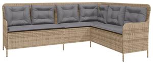 2dílná zahradní sedací souprava s poduškami béžová polyratan