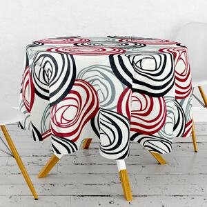Ervi dekorační ubrus na stůl kulatý - Retro Spirály