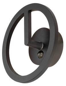 LA 1007916 Q-RING nástěnné svítidlo, senzor, 3000 K, IP54, černá - BIG WHITE (SLV)