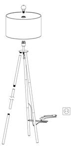 Eglo 49156 - Stojací lampa BIDFORD 1xE27/60W/230V