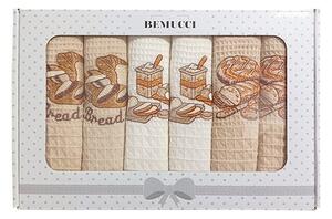 Vesna | Set vaflových utěrek v krabičce 40x60 cm BREAD 6 kusů
