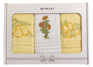 Vesna | Set vaflových utěrek v krabičce SUNFLOWER+FRUITS 40x60 cm 3 kusy