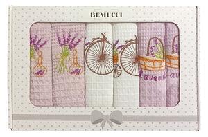 Vesna | Set vaflových utěrek v krabičce LAVENDER 40x60 cm 6 kusů