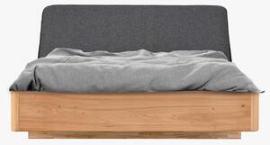 Dubová postel s čaluněným čelem 180 x 200