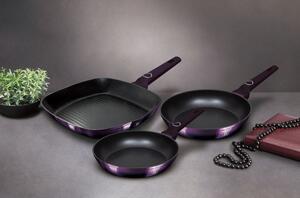 BERLINGERHAUS Pánev s titanovým povrchem sada 3 ks Purple Eclipse Collection gril BH-7104
