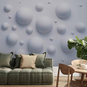 Fototapeta Bublinková stěna - abstraktní bílé pozadí s bublinami, iluze 3D