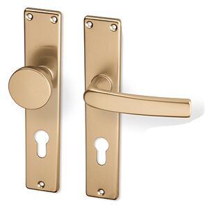 Dveřní kování ACT Lara HR (F4) - BB klika-klika otvor pro obyčejný klíč/F4 (hliník bronz) / Rozteč 90 mm