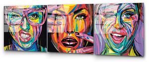 Wallexpert Dekorativní malba z tvrzeného skla (Sada 3 ks) UV-852 - 50 x 50, Vícebarevná