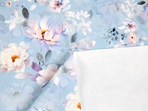Biante Sametový závěs Tamara TMR-044 Jarní květy na nebesky modrém 135x140 cm