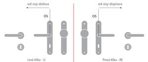 Dveřní kování MP Agave (KOVANÁ ŠEDÁ) - PZ klika-klika otvor na cylindrickou vložku/KOVANÉ / Rozteč 90 mm