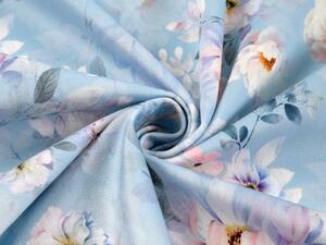 Biante Sametový běhoun na stůl Tamara TMR-044 Jarní květy na nebesky modrém 20x120 cm