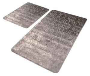 Šedé sametové koupelnové předložky v sadě 2 ks 60x100 cm – Mila Home