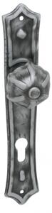 Dveřní kování MP Agave (KOVANÁ ŠEDÁ) - PZ klika-klika otvor na cylindrickou vložku/KOVANÉ / Rozteč 90 mm
