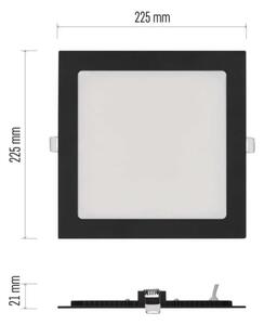 LED Podhledové svítidlo NEXXO LED/18W/230V 3000/3500/4000K černá 22,5 x 22,5 cm