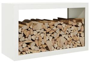 Stojan na palivové dřevo bílý 100 x 40 x 60 cm ocel