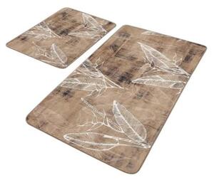 Hnědé sametové koupelnové předložky v sadě 2 ks 60x100 cm – Mila Home