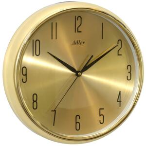 Adler 30285-gold - moderní hodiny s kovovým ciferníkem kryté zaobleným sklem