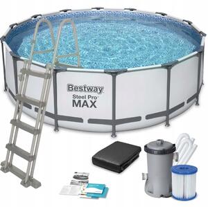 Bazén rámový kulatý Bestway Steel Pro Max 457x122 cm šedý