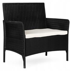 Zahradní lavice MultiGarden s opěradlem černá plast 90 x 57 cm