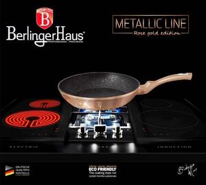 BERLINGERHAUS Pánev s mramorovým povrchem sada 3 ks Rosegold Metallic Line BH-1279