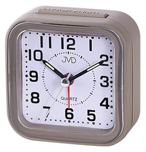 JVD Levný analogový ručkový hnědý budík JVD SRP6808.4 s osvětlením