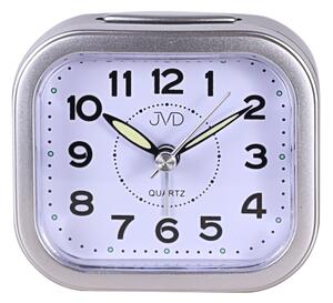 JVD Levný analogový ručkový stříbrný budík JVD SRP8006.3 s osvětlením