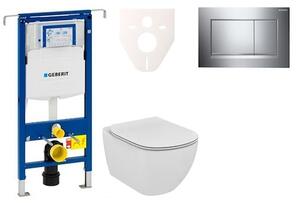 Cenově zvýhodněný závěsný WC set Geberit do lehkých stěn / předstěnová montáž + WC Ideal Standard Tesi 111.355.00.5NE6
